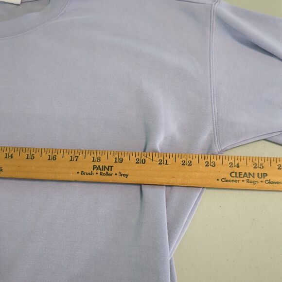 Sage Scuba Cozy Top Drop Shoulder Side Pockets Tunic Length medium sweatshirt - Picture 4 of 7